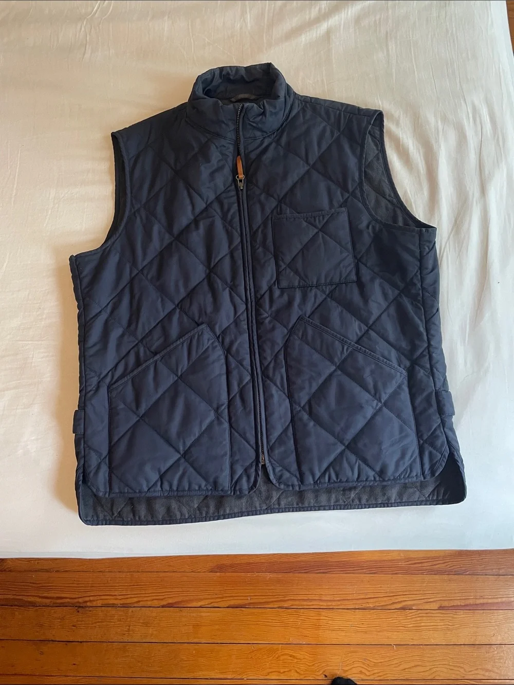 J. Crew Outerwear Men’s Quilted Navy Zip-Up Vest